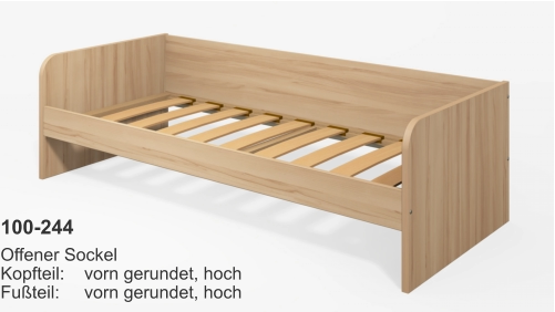 100-244 Offener SockelKopfteil:	vorn gerundet, hochFußteil:	vorn gerundet, hoch