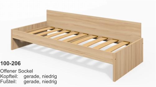 100-206 Offener SockelKopfteil:	gerade, niedrigFußteil:	gerade, niedrig