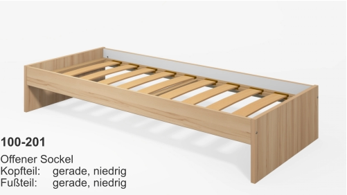 100-201 Offener SockelKopfteil:	gerade, niedrigFußteil:	gerade, niedrig