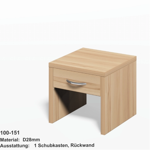 100-151 Material:	D28mmAusstattung:	1 Schubkasten, Rückwand