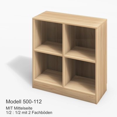 MIT Mittelseite1/2 : 1/2 mit 2 Fachböden Modell 500-112